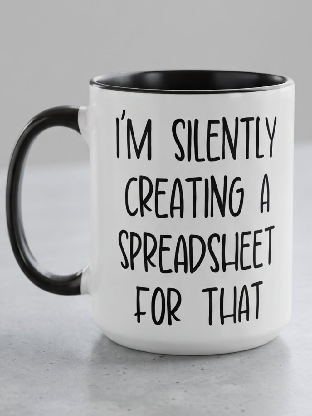 Orca Coatings Spreadsheet Coffee Mug Funny Accountant Office Gift Black White